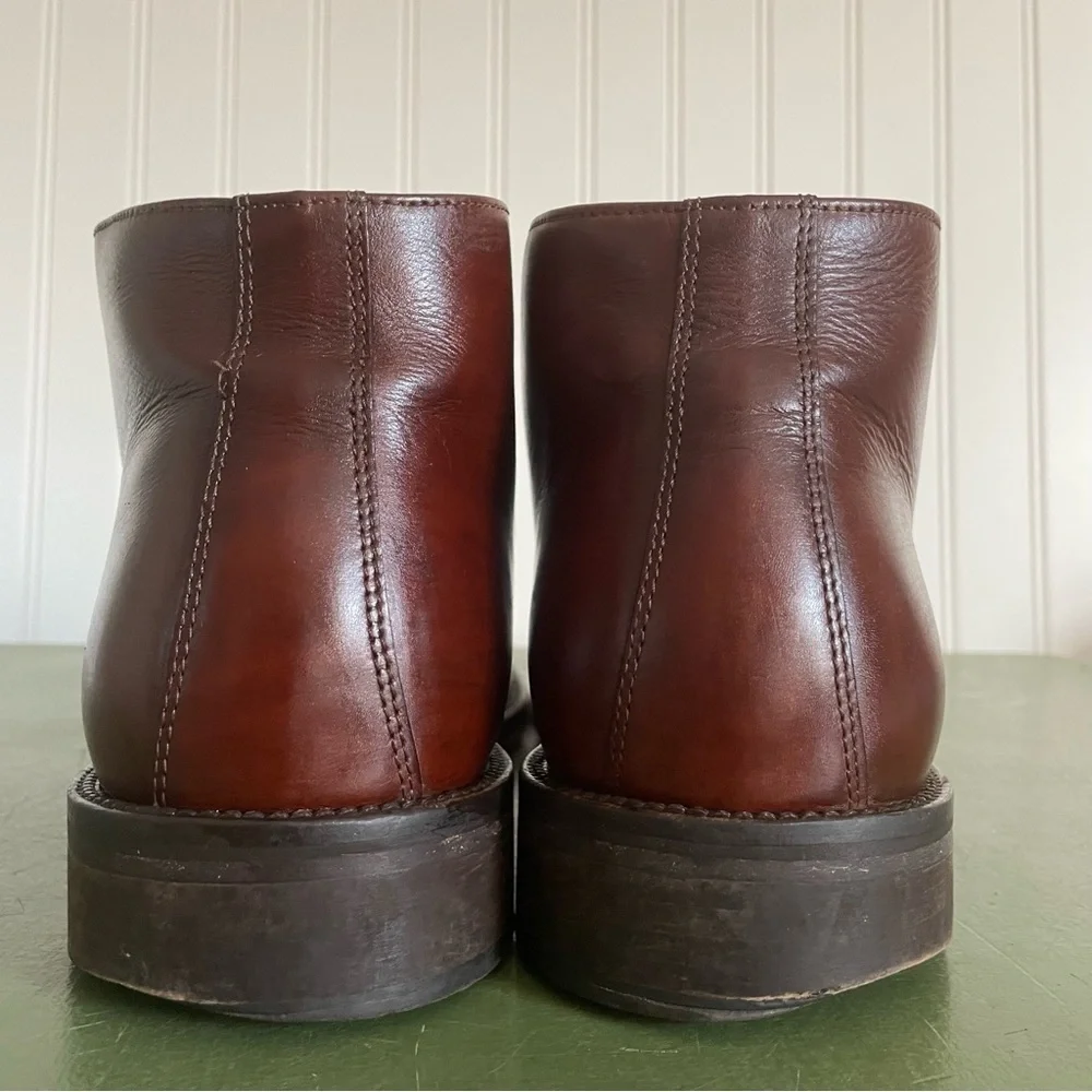 Calzoleria Toscana Men's Italian Leather Desert/Chukka Boots Handmade in Cognac